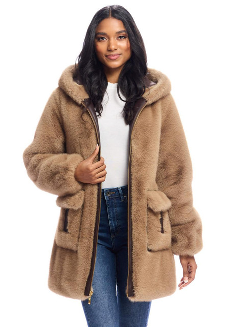 Fabulous-Furs Vintage Mink Faux Fur Chalet Hooded Parka  Fabulous-Furs Vintage Mink Faux Fur Chalet Hooded Parka