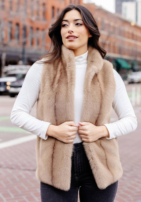 Fabulous-Furs Vintage Mink Faux Fur Hook Vest  Fabulous-Furs Vintage Mink Faux Fur Hook Vest