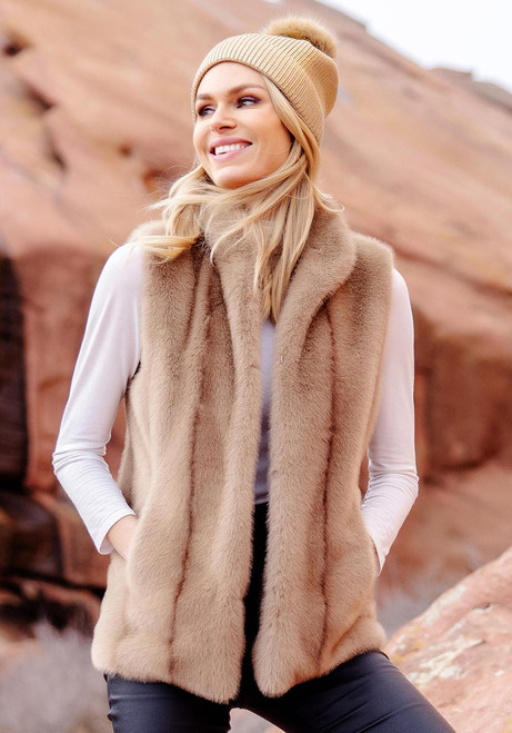 Fabulous-Furs Vintage Mink Faux Fur Hook Vest  Fabulous-Furs Vintage Mink Faux Fur Hook Vest