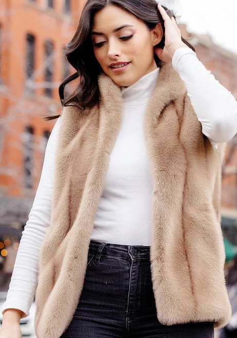 Fabulous-Furs Vintage Mink Faux Fur Hook Vest  Fabulous-Furs Vintage Mink Faux Fur Hook Vest