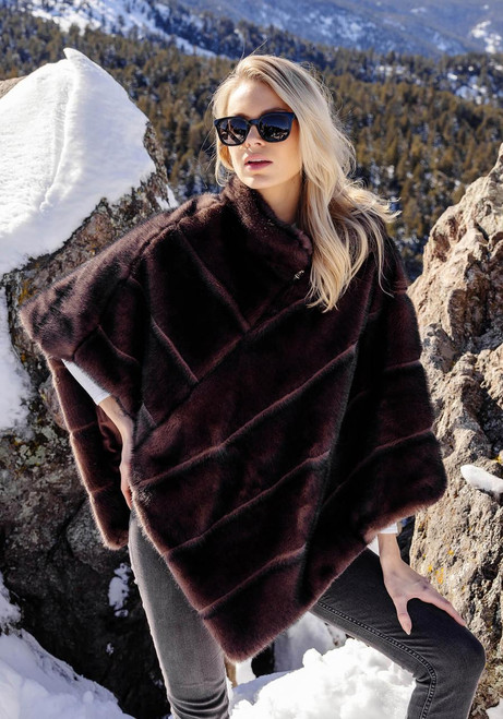 Fabulous-Furs Whiskey Faux Fur Carly Zip Poncho  Fabulous-Furs Whiskey Faux Fur Carly Zip Poncho