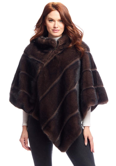 Fabulous-Furs Whiskey Faux Fur Carly Zip Poncho  Fabulous-Furs Whiskey Faux Fur Carly Zip Poncho