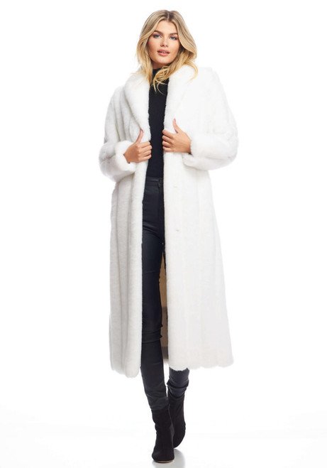 Fabulous-Furs White MInk Signature Full-Length Faux Fur Coat  Fabulous-Furs White MInk Signature Full-Length Faux Fur Coat