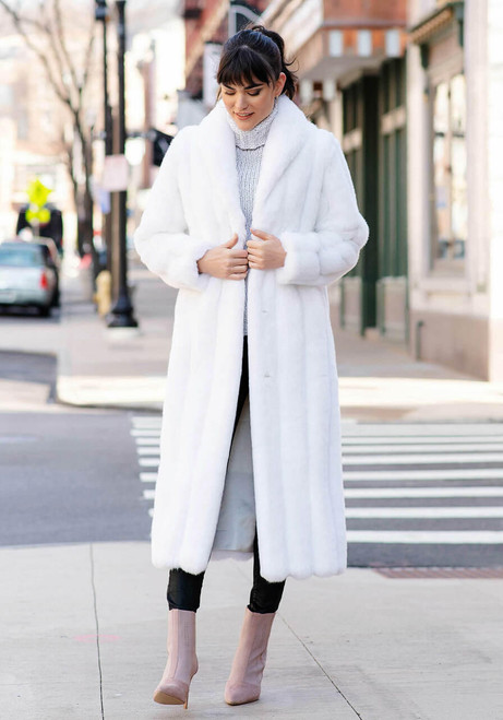 Fabulous-Furs White MInk Signature Full-Length Faux Fur Coat  Fabulous-Furs White MInk Signature Full-Length Faux Fur Coat