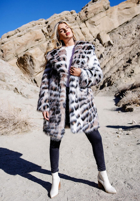Fabulous-Furs Wild Side Faux Fur Knee-Length Coat  Fabulous-Furs Wild Side Faux Fur Knee-Length Coat