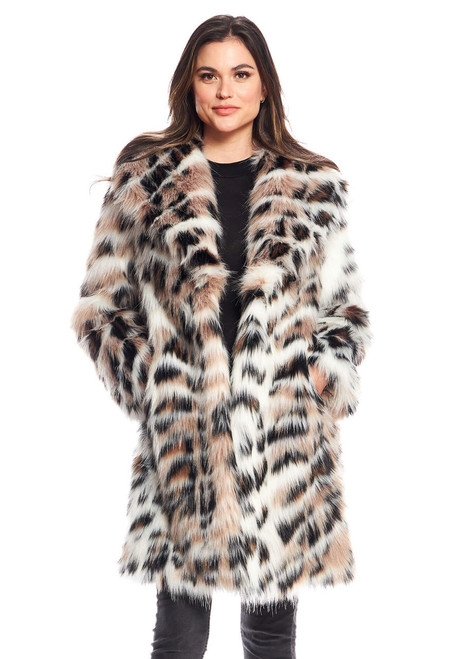 Fabulous-Furs Wild Side Faux Fur Knee-Length Coat  Fabulous-Furs Wild Side Faux Fur Knee-Length Coat