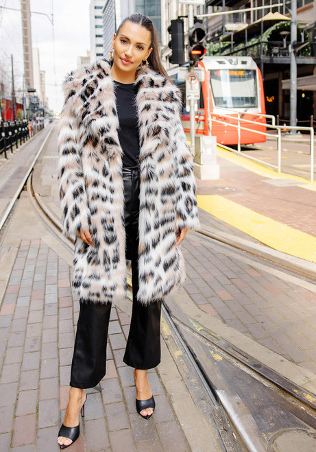 Fabulous-Furs Wild Side Faux Fur Knee-Length Coat  Fabulous-Furs Wild Side Faux Fur Knee-Length Coat