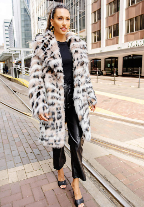 Fabulous-Furs Wild Side Faux Fur Knee-Length Coat  Fabulous-Furs Wild Side Faux Fur Knee-Length Coat