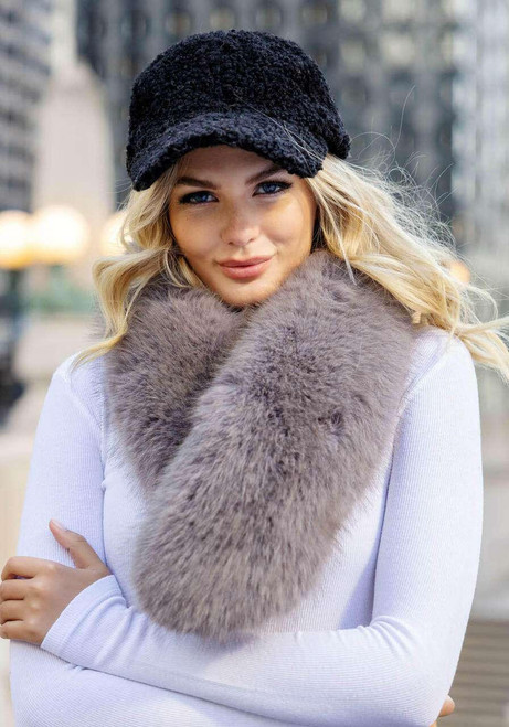 Grey Fox Faux Fur Chateau Clip Scarf Grey Fox Faux Fur Chateau Clip Scarf