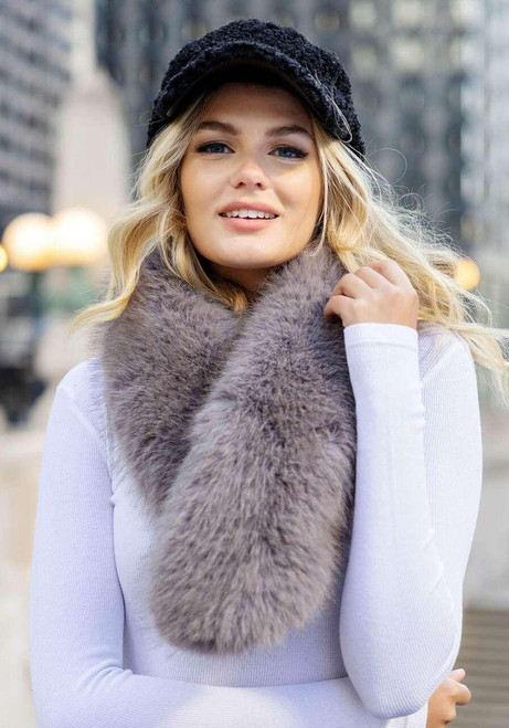 Grey Fox Faux Fur Chateau Clip Scarf Grey Fox Faux Fur Chateau Clip Scarf