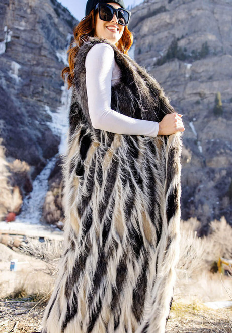 Influencer Faux Fur Maxi Vest   Influencer Faux Fur Maxi Vest
