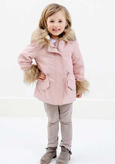 Kid's Pink Faux Fur-Trimmed Always Ready Storm Coat   Kid's Pink Faux Fur-Trimmed Always Ready Storm Coat
