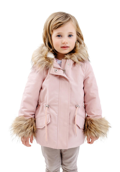 Kid's Pink Faux Fur-Trimmed Always Ready Storm Coat   Kid's Pink Faux Fur-Trimmed Always Ready Storm Coat