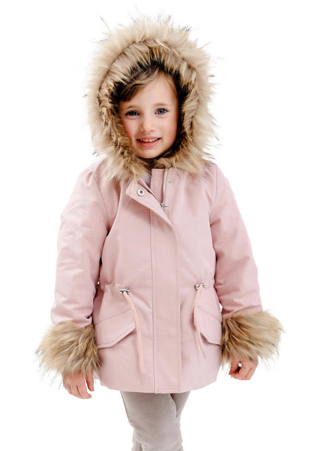 Kid's Pink Faux Fur-Trimmed Always Ready Storm Coat   Kid's Pink Faux Fur-Trimmed Always Ready Storm Coat