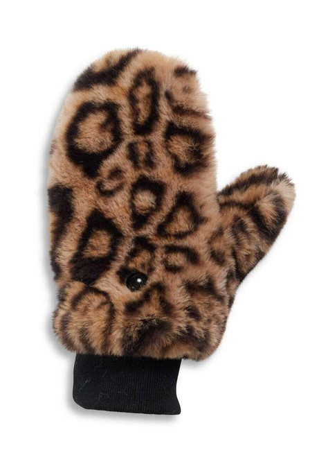 Leopard Faux Fur Le Mink Convertible Mittens Leopard Faux Fur Le Mink Convertible Mittens