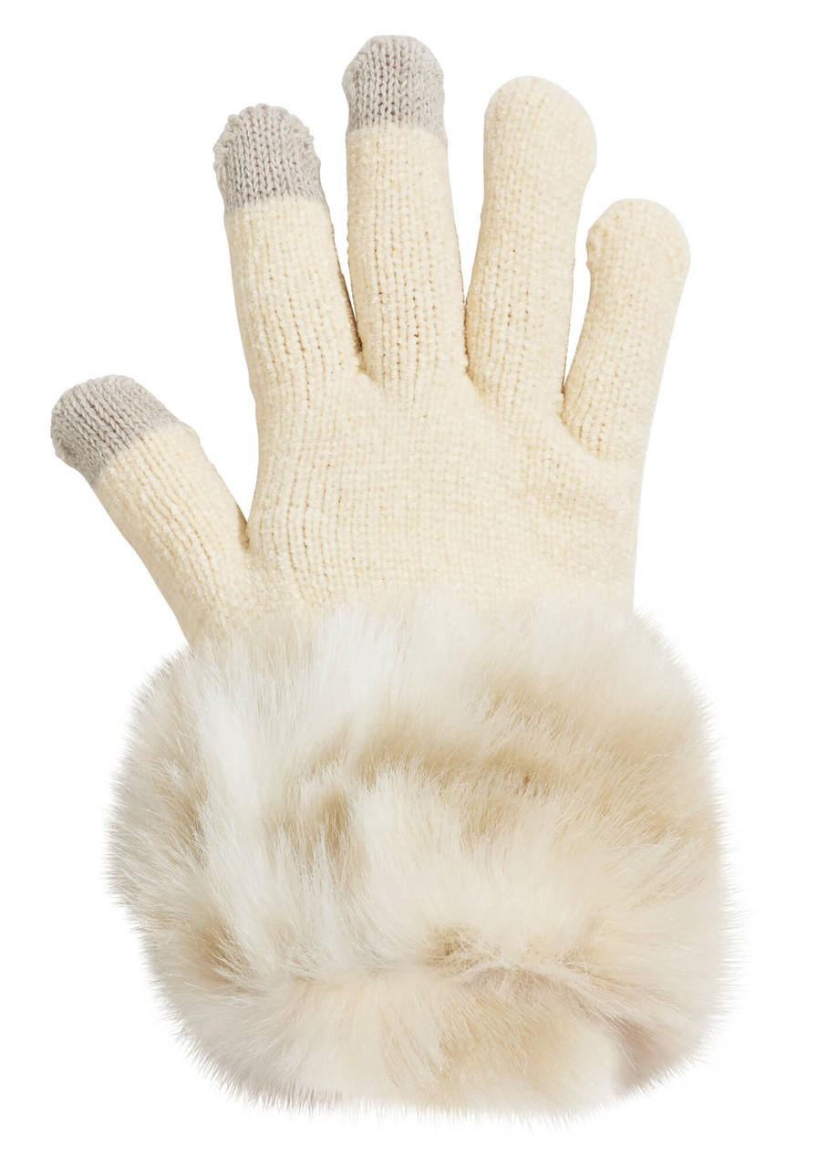 Lynx Faux Fur-Trimmed Tech Gloves   Lynx Faux Fur-Trimmed Tech Gloves