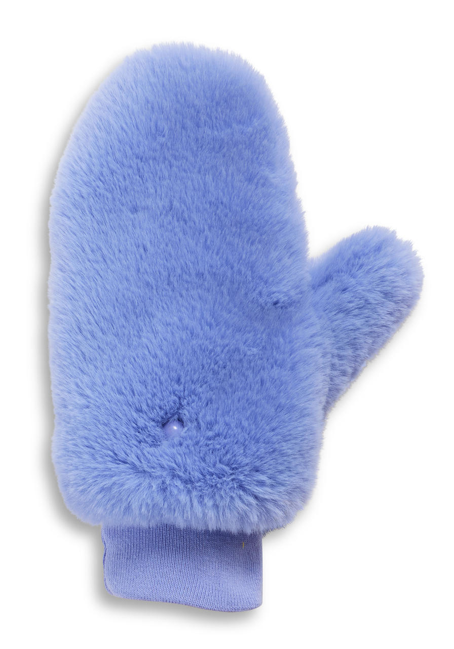 Periwinkle Faux Fur Le Mink Convertible Mittens   Periwinkle Faux Fur Le Mink Convertible Mittens