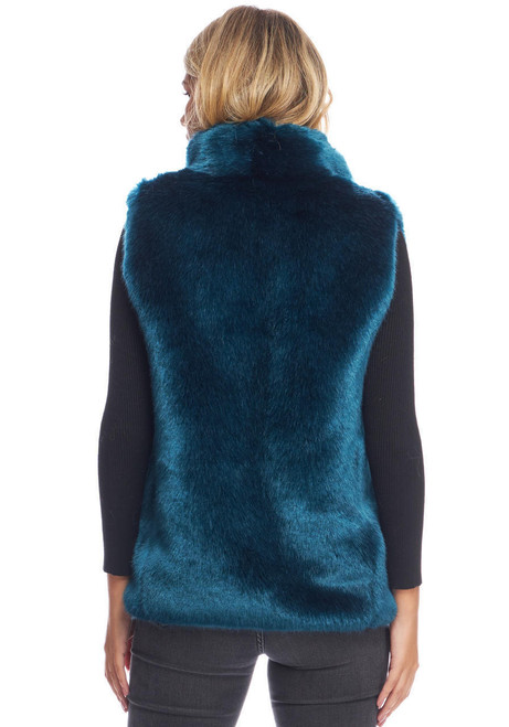 Sapphire Mink Faux Fur Couture Hook Vest   Sapphire Mink Faux Fur Couture Hook Vest