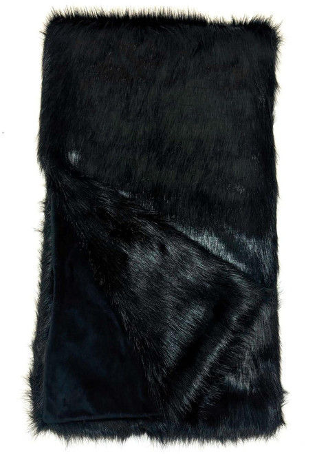 Signature Series Long Black Fox Faux Fur Throws Signature Series Long Black Fox Faux Fur Throws