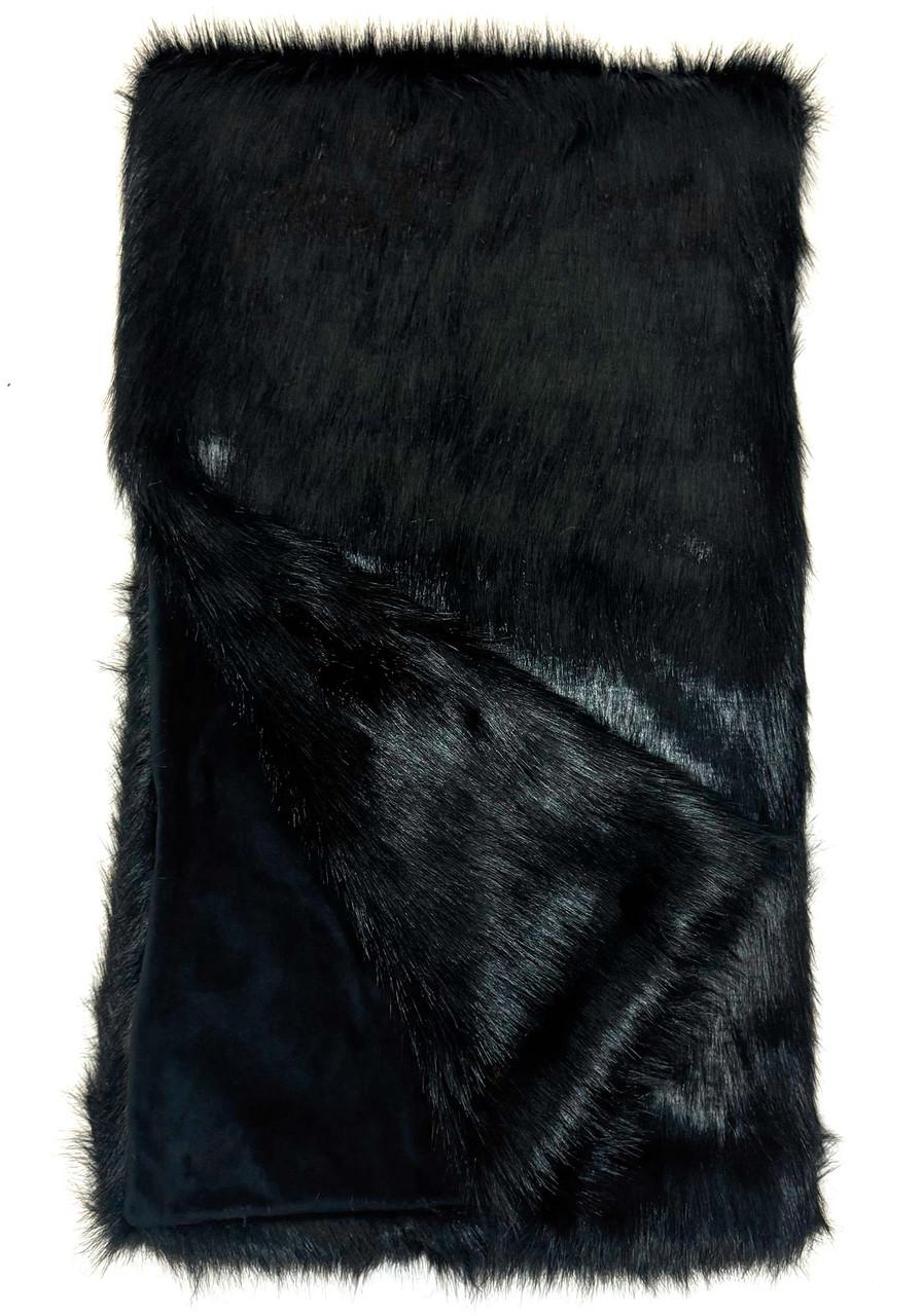 Signature Series Long Black Fox Faux Fur Throws Signature Series Long Black Fox Faux Fur Throws