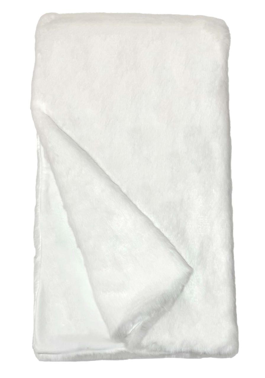 Signature Series Unpelted White Mink Faux Fur Throws Signature Series Unpelted White Mink Faux Fur Throws