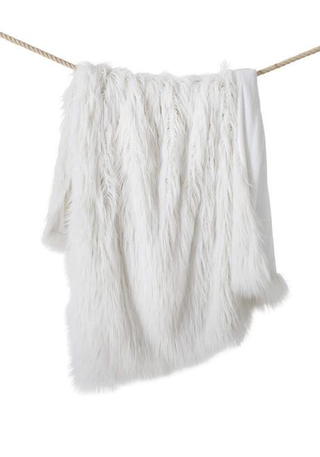 Signature Series White Tibetan Lamb Faux Fur Throws   Signature Series White Tibetan Lamb Faux Fur Throws
