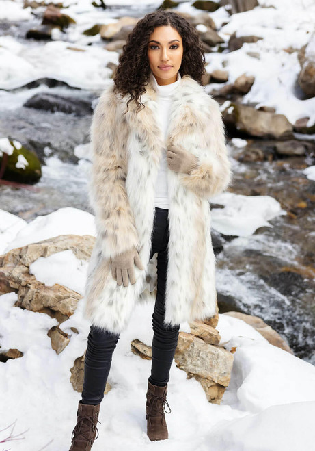 Snow Lynx Faux Fur Fireside Stroller Coat   Snow Lynx Faux Fur Fireside Stroller Coat