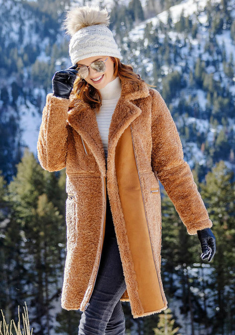 Toffee Faux Fur Tastemaker Zip Coat   Toffee Faux Fur Tastemaker Zip Coat