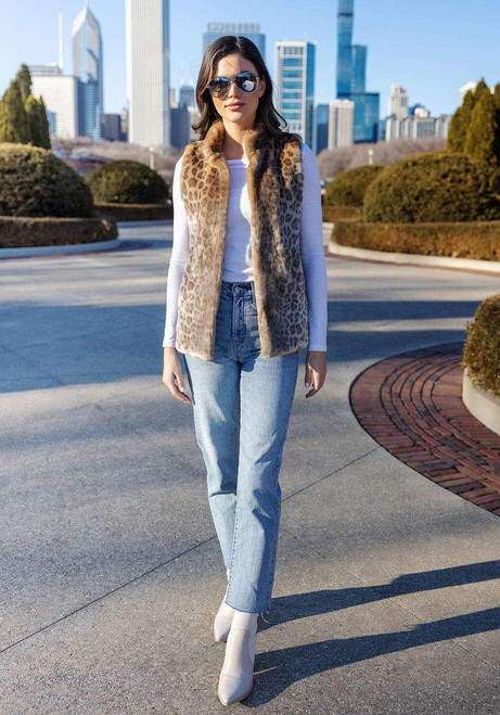 Vintage Leopard Faux Fur Hook Vest Vintage Leopard Faux Fur Hook Vest