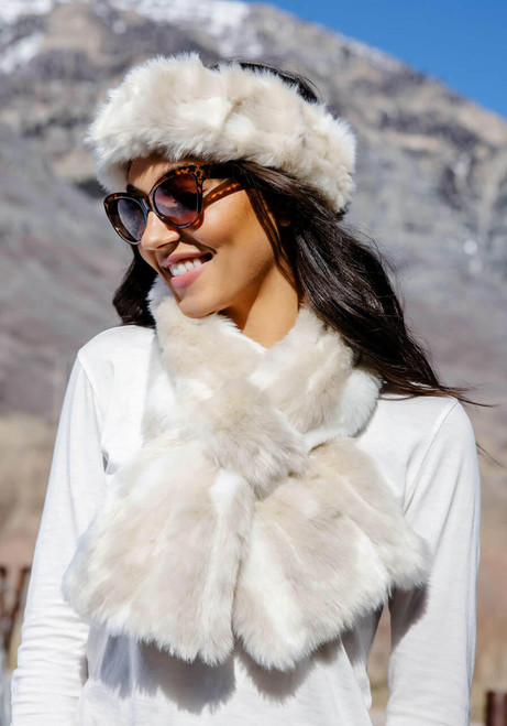 Winter Rabbit Faux Fur Halo Headband   Winter Rabbit Faux Fur Halo Headband