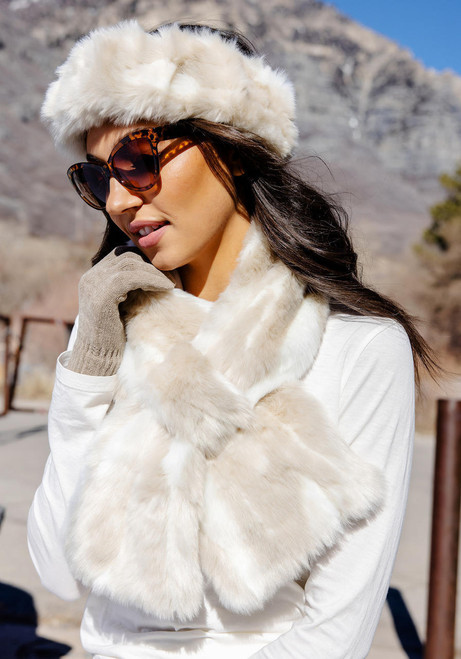Winter Rabbit Faux Fur Loop Scarf   Winter Rabbit Faux Fur Loop Scarf